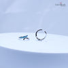 925 Sterling Silver Adjustable Toe Ring – Blue Enamel Feather Leaf Design with Sparkling Stones