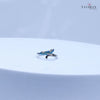 925 Sterling Silver Adjustable Toe Ring – Blue Enamel Feather Leaf Design with Sparkling Stones Tavshan