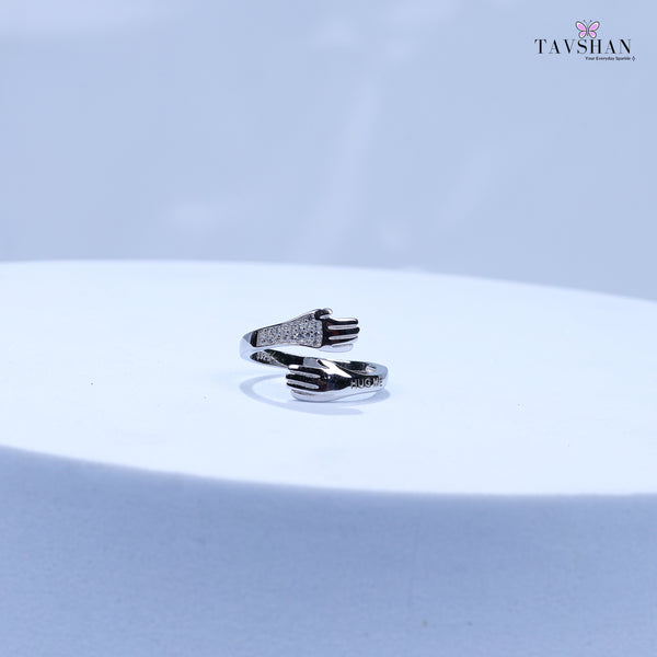 Embrace Hug Me Adjustable Ring - 925 Sterling Silver