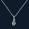 Silver necklace with a pendant on a light gray background