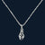 Silver necklace with a pendant on a light gray background