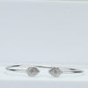 925 Sterling Silver Twin Teardrop CZ Open Bangle Bracelet