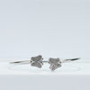 925 Sterling Silver Butterfly CZ Open Bangle Bracelet