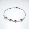 925 Sterling Silver Ruby Floral Anklet Pair for Women | 925 Sterling Silver Payal