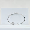 925 Sterling Silver Spiral CZ Open Bangle Bracelet