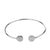 925 Sterling Silver Dual Round Halo CZ Open Bangle Bracelet