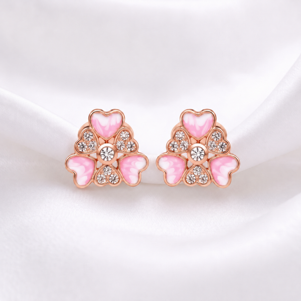 Heart CZ Stud Earrings | Pure 925 Silver BIS Hallmarked | Tavshan