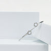 925 Sterling Silver Twin Geometric CZ Open Bangle Bracelet