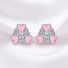 Heart CZ Stud Earrings | Pure 925 Silver BIS Hallmarked | Tavshan