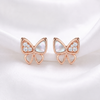 Butterfly MOP Stud Earrings | Pure 925 Silver Rose Gold Finish BIS Hallmarked | Tavshan