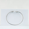925 Sterling Silver Twin Teardrop CZ Open Bangle Bracelet