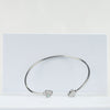 925 Sterling Silver Arrowhead CZ Open Bangle Bracelet