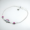 925 Sterling Silver Pink & White CZ Stone Anklet Pair for Women | 925 Sterling Silver Payal