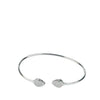 925 Sterling Silver Twin Teardrop CZ Open Bangle Bracelet