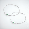 925 Sterling Silver Green Stone Classic Anklet Pair for Women | 925 Sterling Silver Payal - Tavshan