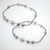 925 Sterling Silver Hammered Bead Dual Chain Anklet Pair for Women | 925 Sterling Silver Payal