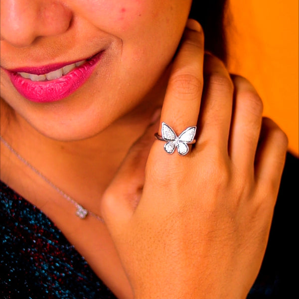 925 Sterling Silver Butterfly Ring for Women – Elegant Everyday Sparkle