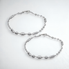 925 Sterling Silver Twisted & Hammered Bead Anklet Pair for Women | 925 Sterling Silver Payal
