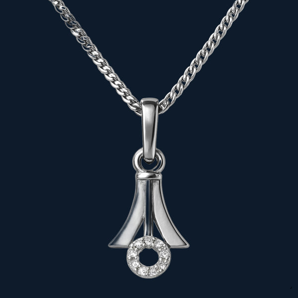 925 Sterling Silver Modern CZ Circle Pendant Necklace - Tavshan