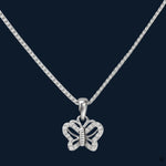 Pure 925 Silver Geometric Halo Pendant Necklace