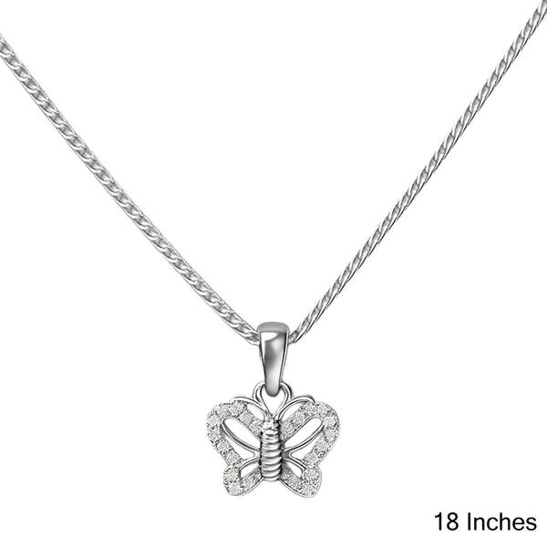 925 Sterling Silver Butterfly Pendant Necklace