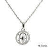 925 Sterling Silver Geometric Halo Pendant Necklace
