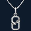 925 Sterling Silver Rectangular Frame Pendant Necklace - Tavshan