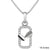 925 Sterling Silver Rectangular Frame Pendant Necklace