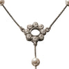 Floral Pearl Drop Y Necklace in 925 Sterling Silver