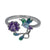 925 Sterling Silver Hummingbird and Purple Flower Ring