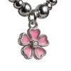 925 Sterling Silver Pink Enamel Flower Pendant Necklace