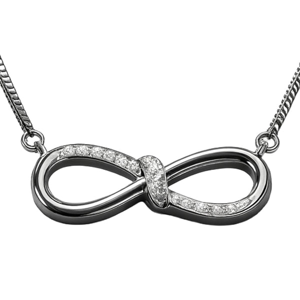 Infinity Pendant Necklace in 925 Sterling Silver with CZ – Eternal Bond