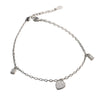 Silver Heart Charm Anklet