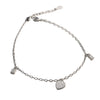 Silver Heart Charm Anklet - Tavshan
