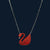 Red Swan Pendant Necklace in 925 Sterling Silver with Sparkling Crystals - Tavshan