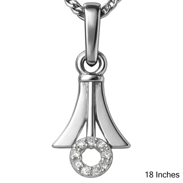 925 Sterling Silver Modern CZ Circle Pendant Necklace