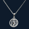 925 Sterling Silver Geometric Halo Pendant Necklace - Tavshan