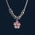 925 Sterling Silver Pink Enamel Flower Pendant Necklace - Tavshan