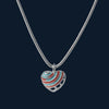 925 Sterling Silver Multicolor Heart Pendant Necklace - Tavshan