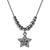 925 Sterling Silver Star Pendant Necklace with Pink & Green Accents