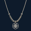 925 Sterling Silver Geometric Floral Pendant Necklace - Tavshan