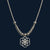 925 Sterling Silver Geometric Floral Pendant Necklace - Tavshan