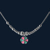 925 Sterling Silver Enamel Flower Pendant Necklace - Tavshan