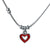 925 Sterling Silver Red Enamel Heart Charm Necklace