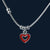 925 Sterling Silver Red Enamel Heart Charm Necklace - Tavshan