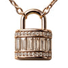 Mini Lock Pendant Necklace in 925 Sterling Silver with Rose Gold Finish
