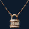 Mini Lock Pendant Necklace in 925 Sterling Silver with Rose Gold Finish - Tavshan