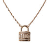 Mini Lock Pendant Necklace in 925 Sterling Silver with Rose Gold Finish