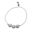 925 Sterling Silver Triple Halo CZ Adjustable Bracelet