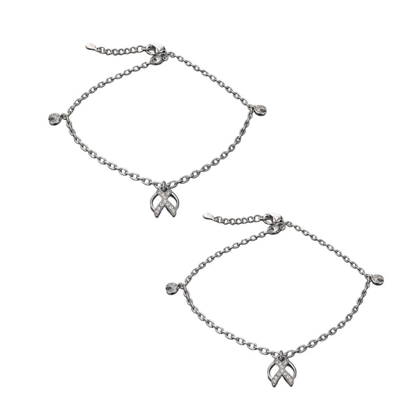 Elegant Leaf Charm 925 Sterling Silver Anklet